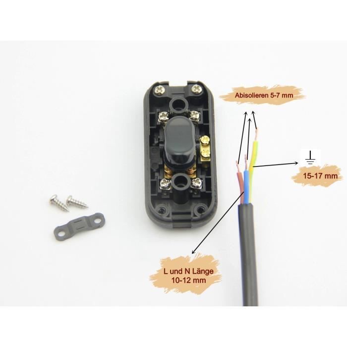 Interruptor intermedio - Doble polo real - 6 A - 250 V - Compatible con LED de bajo voltaje - Cableado