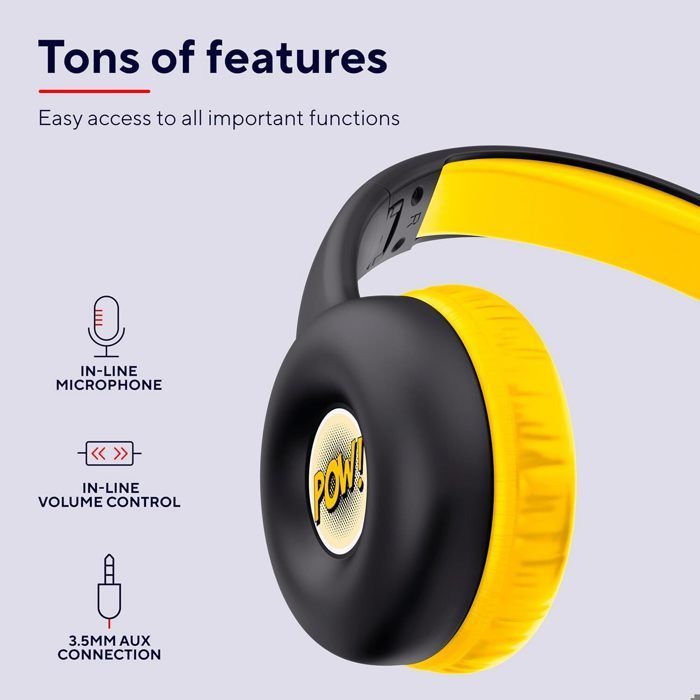 Auriculares con cable Trust Nouna - Límite de volumen de 85 dB - Plegables - Para niños de 4 a 10 años