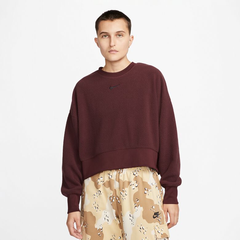 Sportswear Plush Mod Crop Crew Neck Sweatshirt