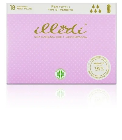 ILLEDI Illedi Mini Plus absorventes higiênicos sem abas 280 mm 18 unidades