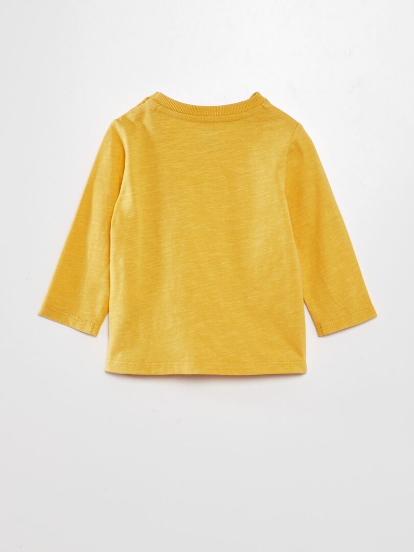 Camiseta de cuello redondo con bolsillo - AMARILLA