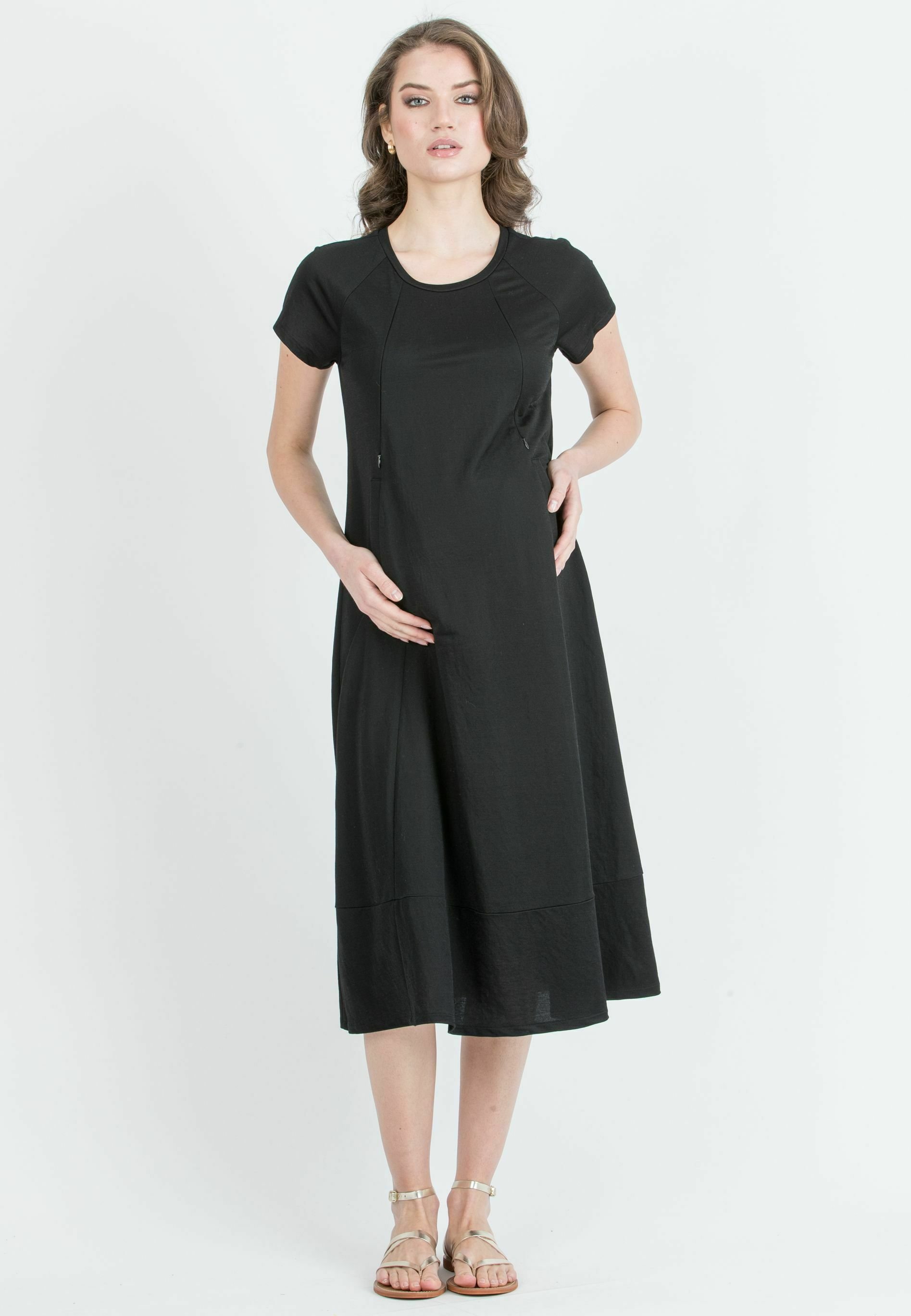 Attesa Maternity Borstvoedingsjurk Midi - Jersey jurk - zwart
