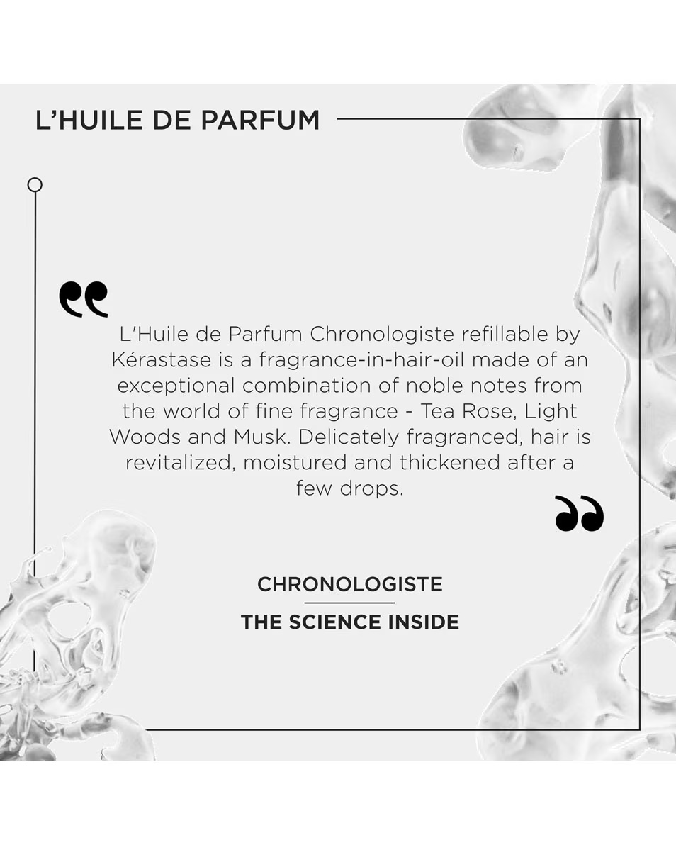 KÉRASTASE Chronologiste L'Huile de Parfum Refillable Oil - parfum hrănitor de păr - pentru toate tipurile de păr