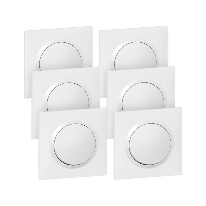 Interruptor bidireccional - Legrand - Dooxie X6 - Blanco - Plástico - Paquete de 6