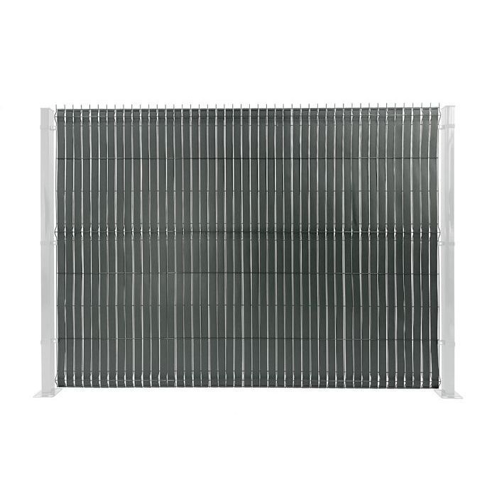 Lámina flexible de PVC en rollo - Casanoov - BALDO - 60 m - 46 mm de espesor - Gris - Para ocultar vallas o jardines