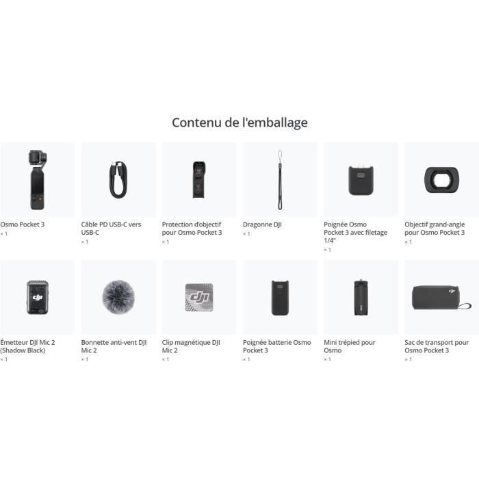Action camera - DJI - Osmo Pocket 3 Creator Combo - Nero