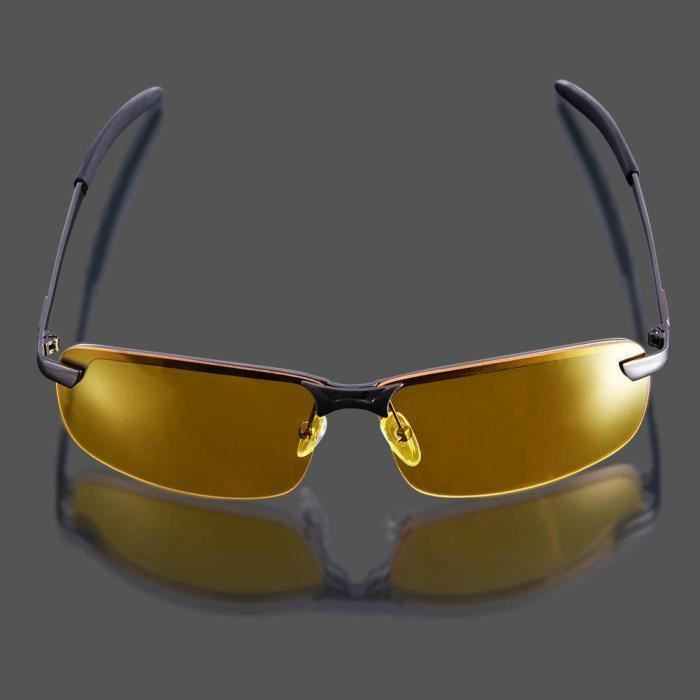 Lunette Vision Nocturne Nuit Verre Jaune Anti Éblouissement Améliore la Conduite de Jour comme de Nuit-XNA