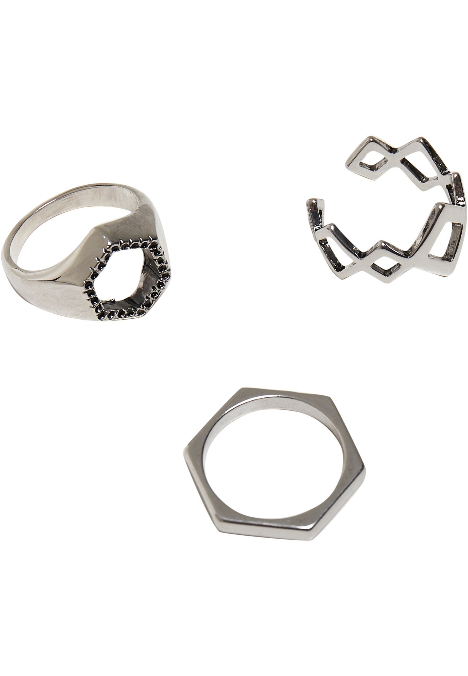 Confezione da 3 anelli Urban Classics - color argento