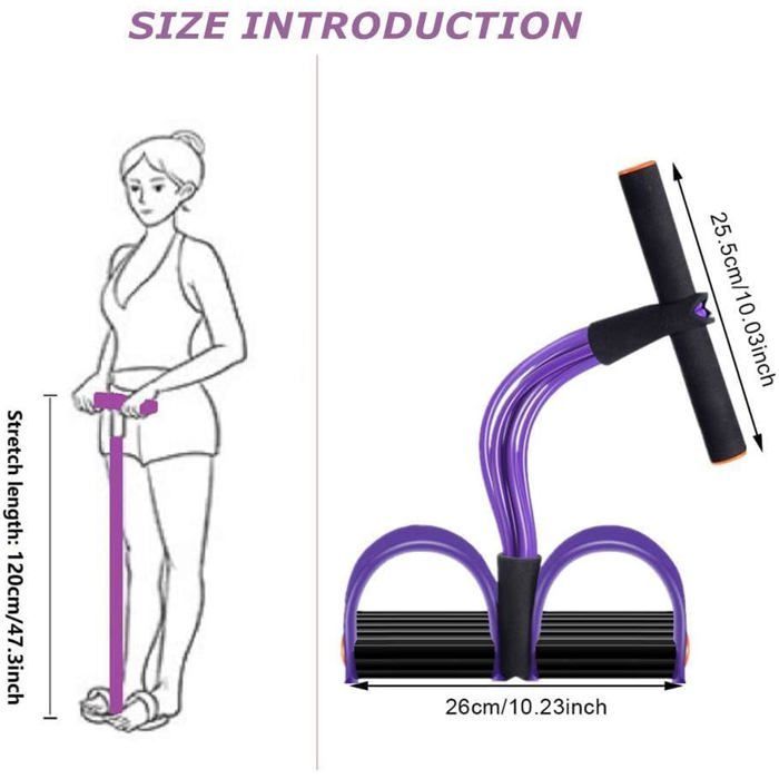 Bauchmuskeltrainingsgerät, Ganzkörper-Extender für den Heimgebrauch, 6 Schläuche, multifunktionales elastisches Widerstandsband