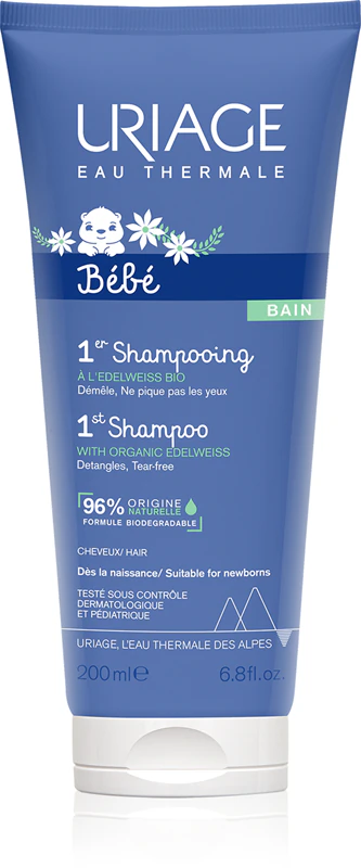 O Shampoo Uriage Bébé 1st é um shampoo suave para crianças que desembaraça o cabelo com facilidade.
