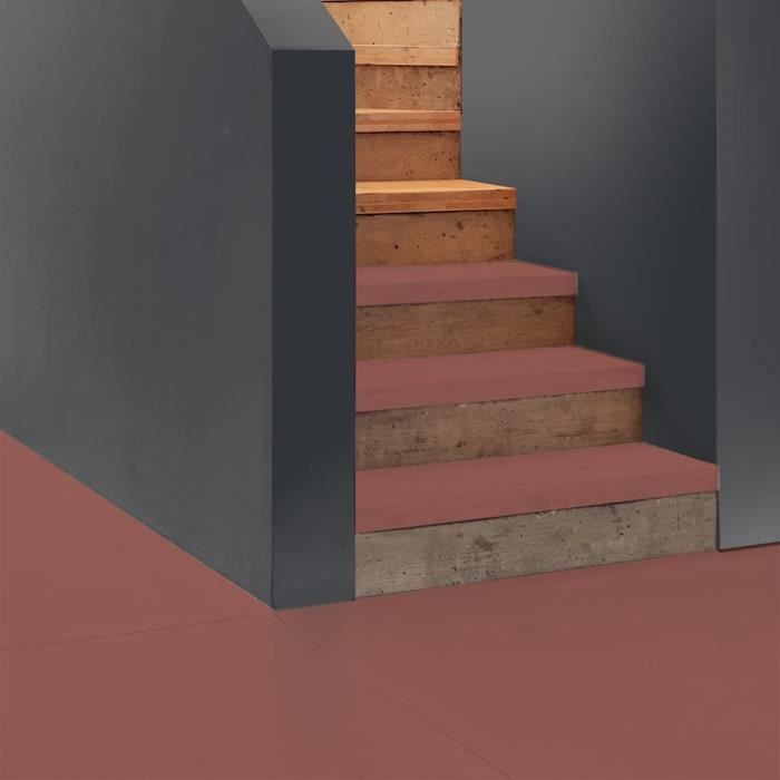 Pintura para suelos de interior y exterior - Acabado satinado - 0,5 L - Azulejo terracota - Ripolin