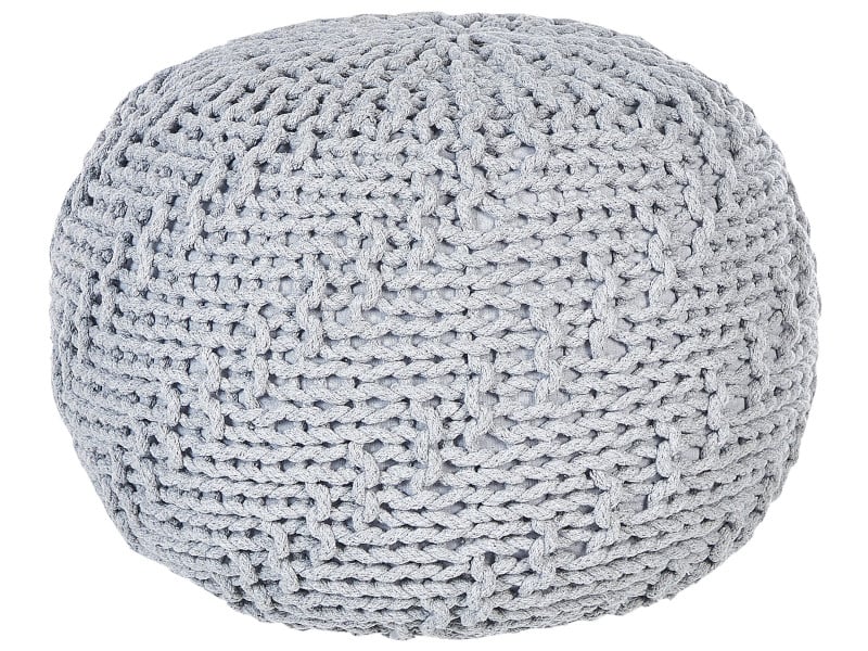 Pufa pleciona bawełniana 50 x 35 cm szara