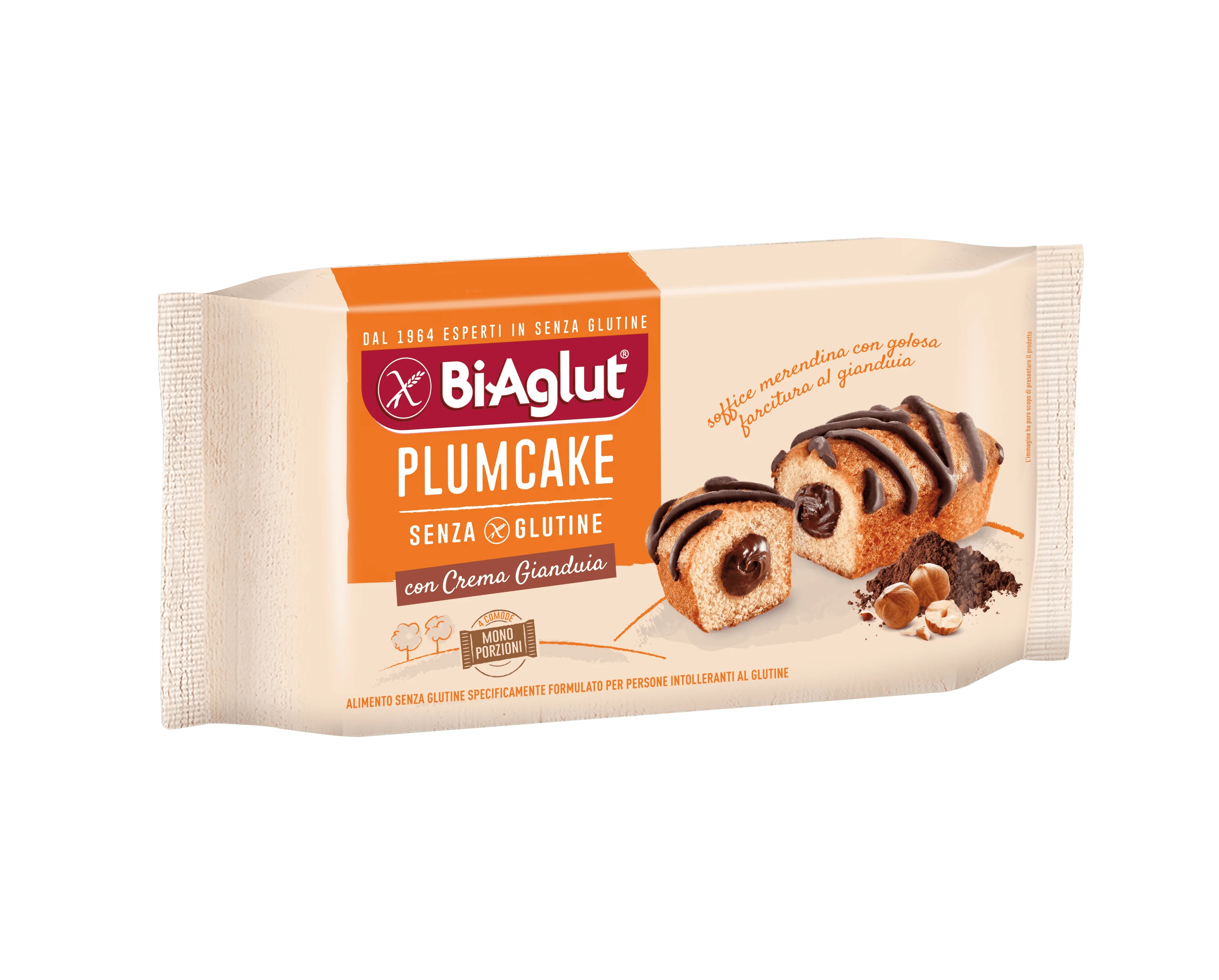 BIAGLUT Bi Aglut Plumcake Gianduia Sans Gluten 180 g Idéal pour le petit déjeuner
