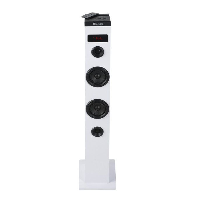 Tour de Son Bluetooth 50W NGS SKYCHARM avec Tél, Entrée Optique, USB, Radio FM et AUX in (Couleur White)+ clé USB 32go