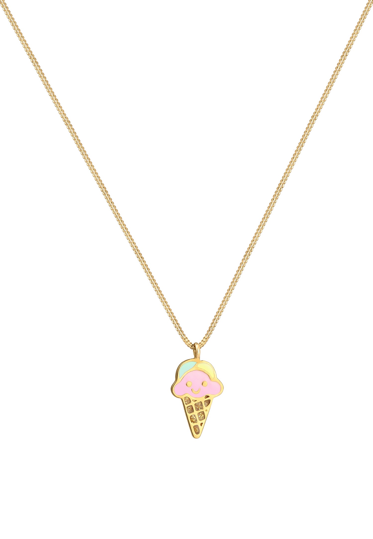 Elli Enfants pendentif glace Mignon Multicolore avec émail en argent sterling 925
