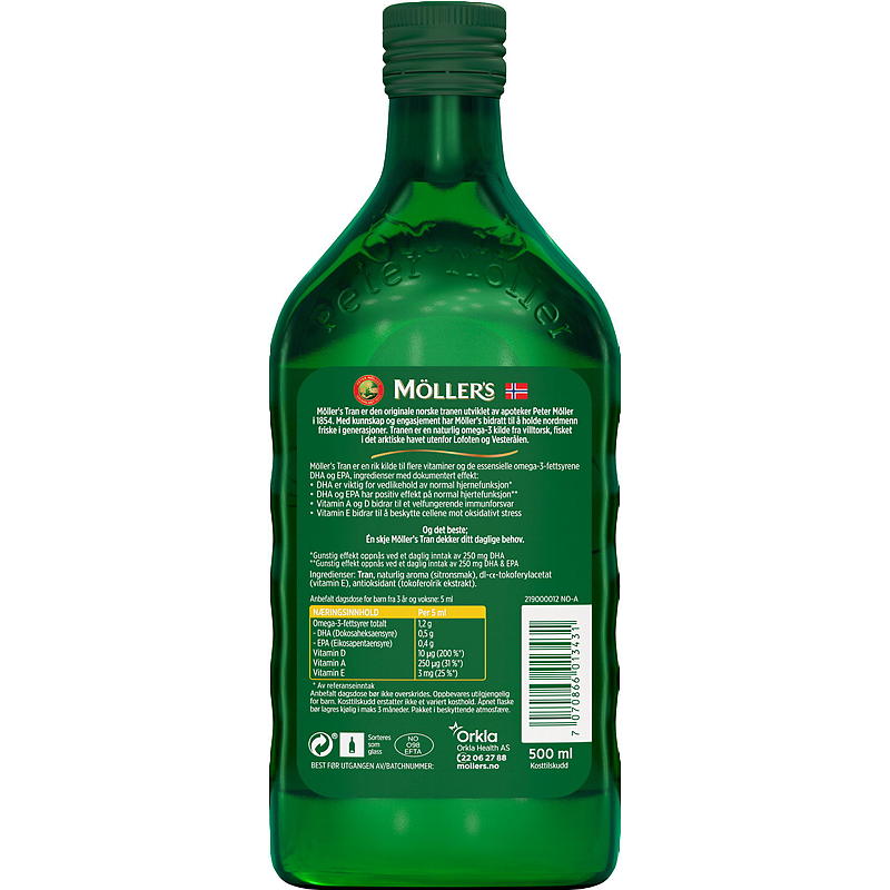 Möller's levertraan 500 ml Citroen