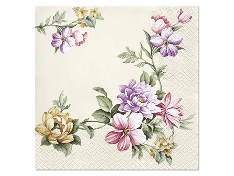 Serwetki  Elegant Garland Champagne 20 szt. 33x33 cm