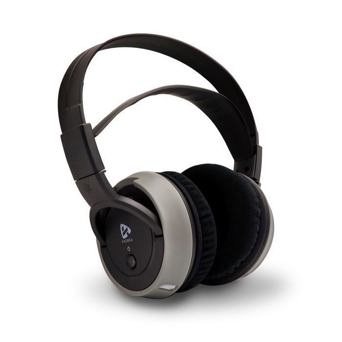 KAORKA 474079 Wireless TV Headphones - Circumaural - Volume Control - 70 Meter Range - Charging Base - Black