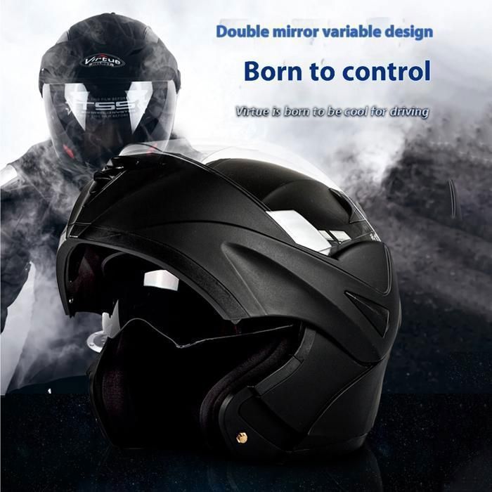 Casco integral modular para motocicleta homologado por el DOT con doble visera para hombre y mujer, altavoces y micrófono integrados.