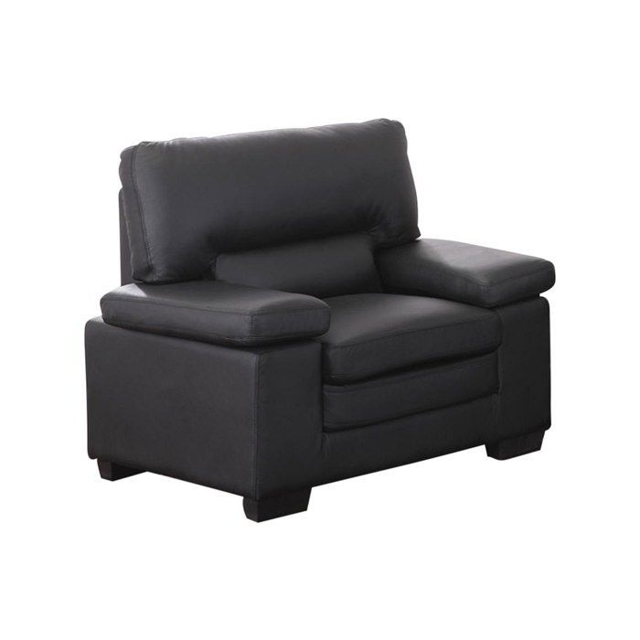 Sofá de 3 plazas, sofá de 2 plazas y sillón MIMAS en piel de búfalo - Negro
