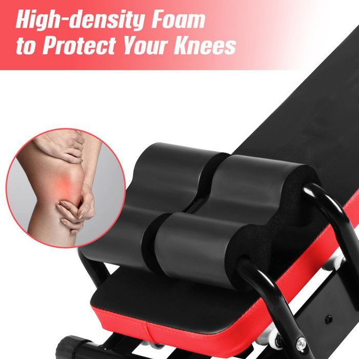 Entrenador abdominal plegable - Banco abdominal ajustable - 3 posiciones de inclinación - Pantalla LCD - Soporta hasta 150 kg - Equipo de fitness familiar