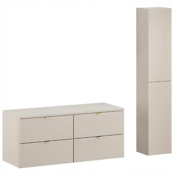 Kaszmirowe meble łazienkowe szafka DALIA CASHMERE z blatem 120 i słupkami