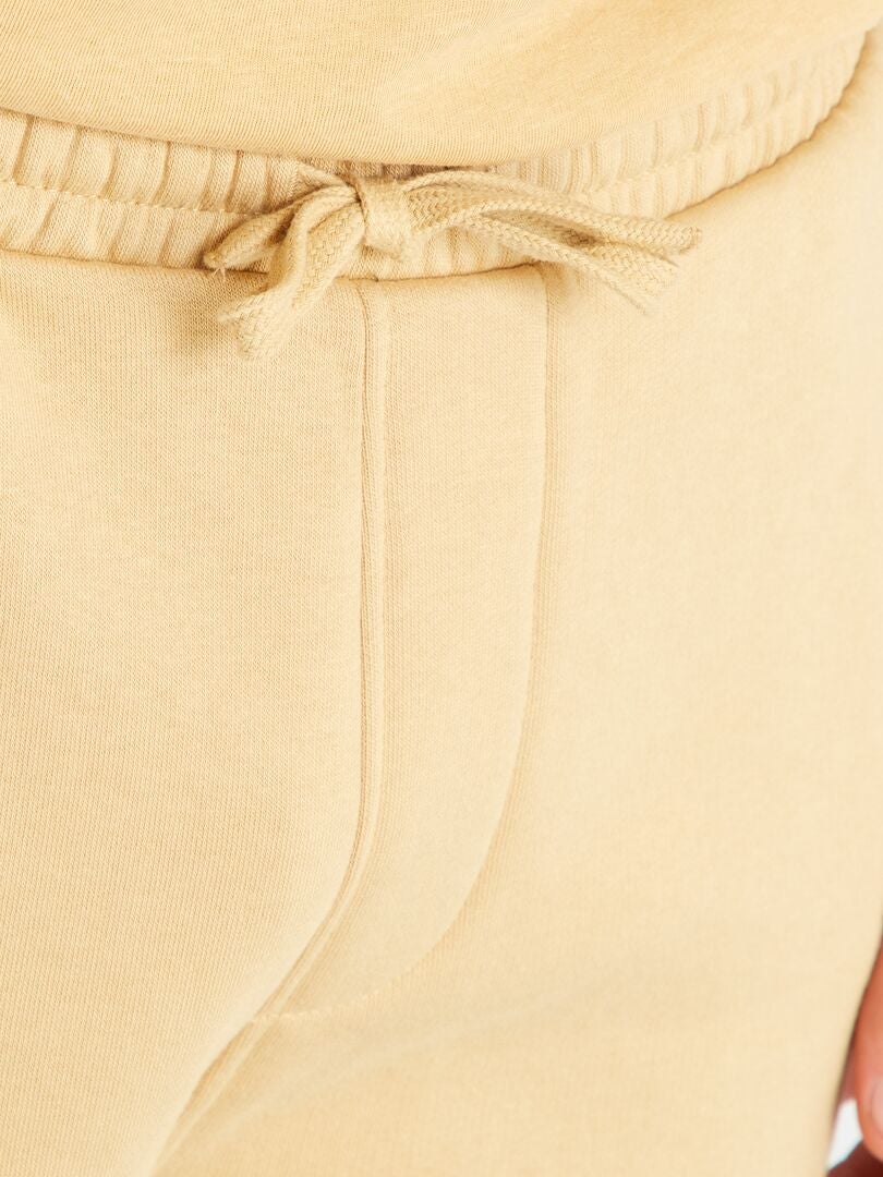Bermudashorts van fleecestof - BEIGE