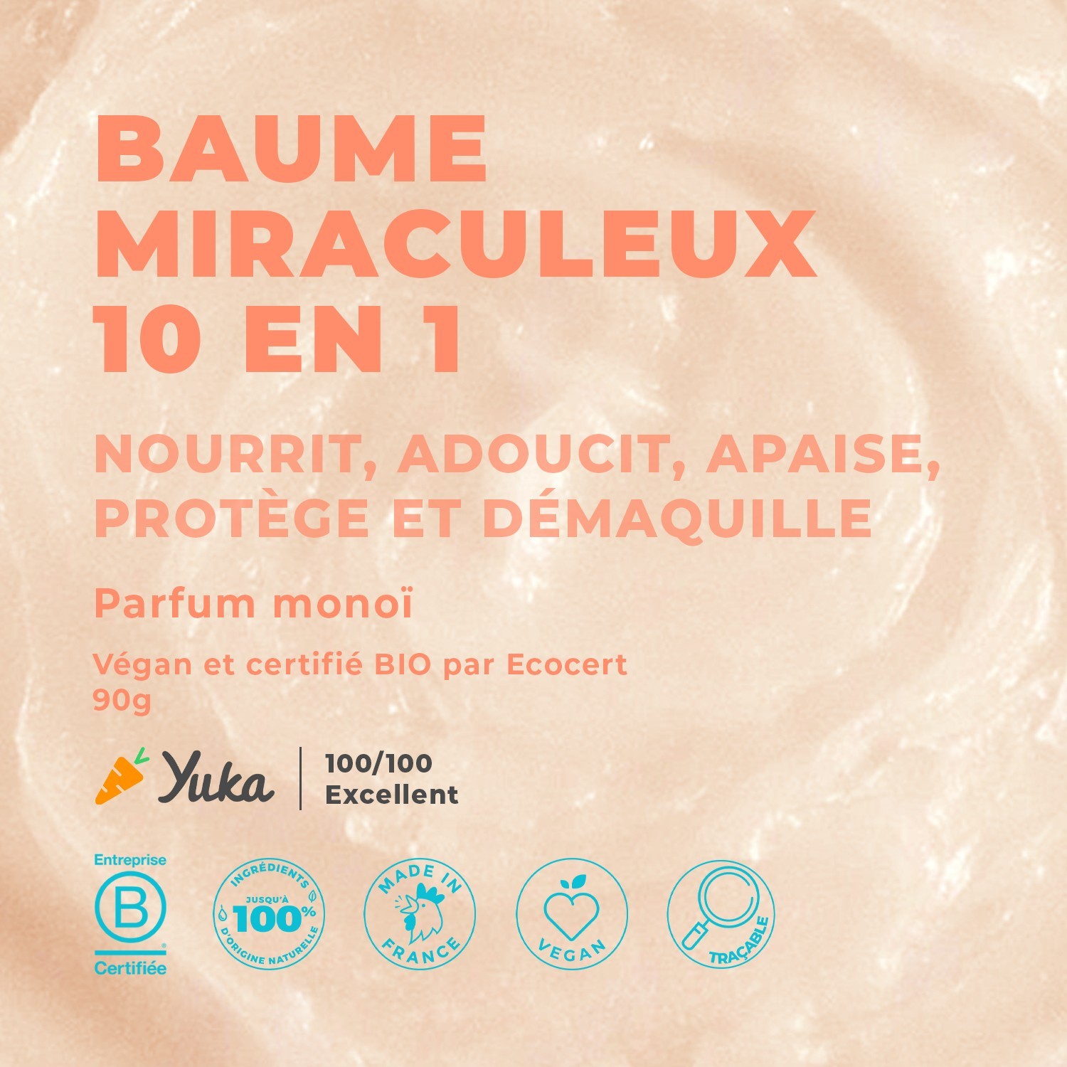 Energie Fruit baume miraculeux 10-en-1 certifie bio par ecocert - parfum monoi