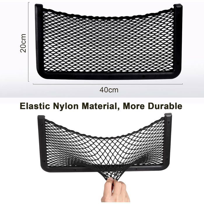 Conjunto de 3 peças de rede organizadora para carro, 40 x 20 cm, organizador de porta-malas, bolsa organizadora de bolso para carro, para autocaravanas.