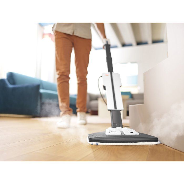 POLTI VAPORETTO SV660 STYLE - Balai vapeur 2-en-1 - Tout sol - 1500 W - 0,5 L - Câble 6 m - Gris / Blanc