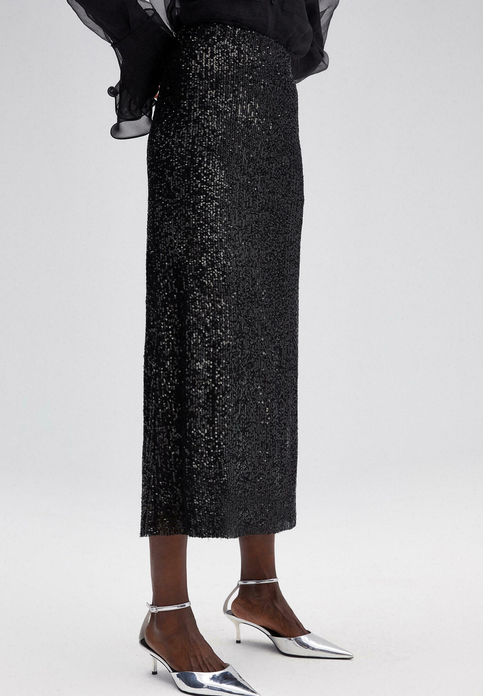 Touché Privé SEQUIN  - A-line skirt - black