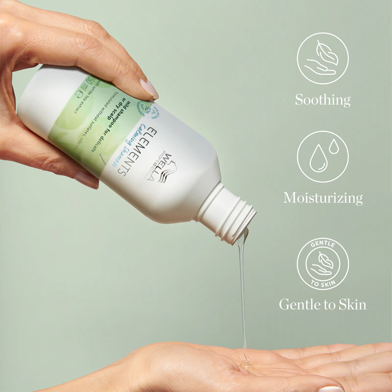 Shampoo calmante, hidratante e suavizante Wella Professionals Elements para pele sensível.