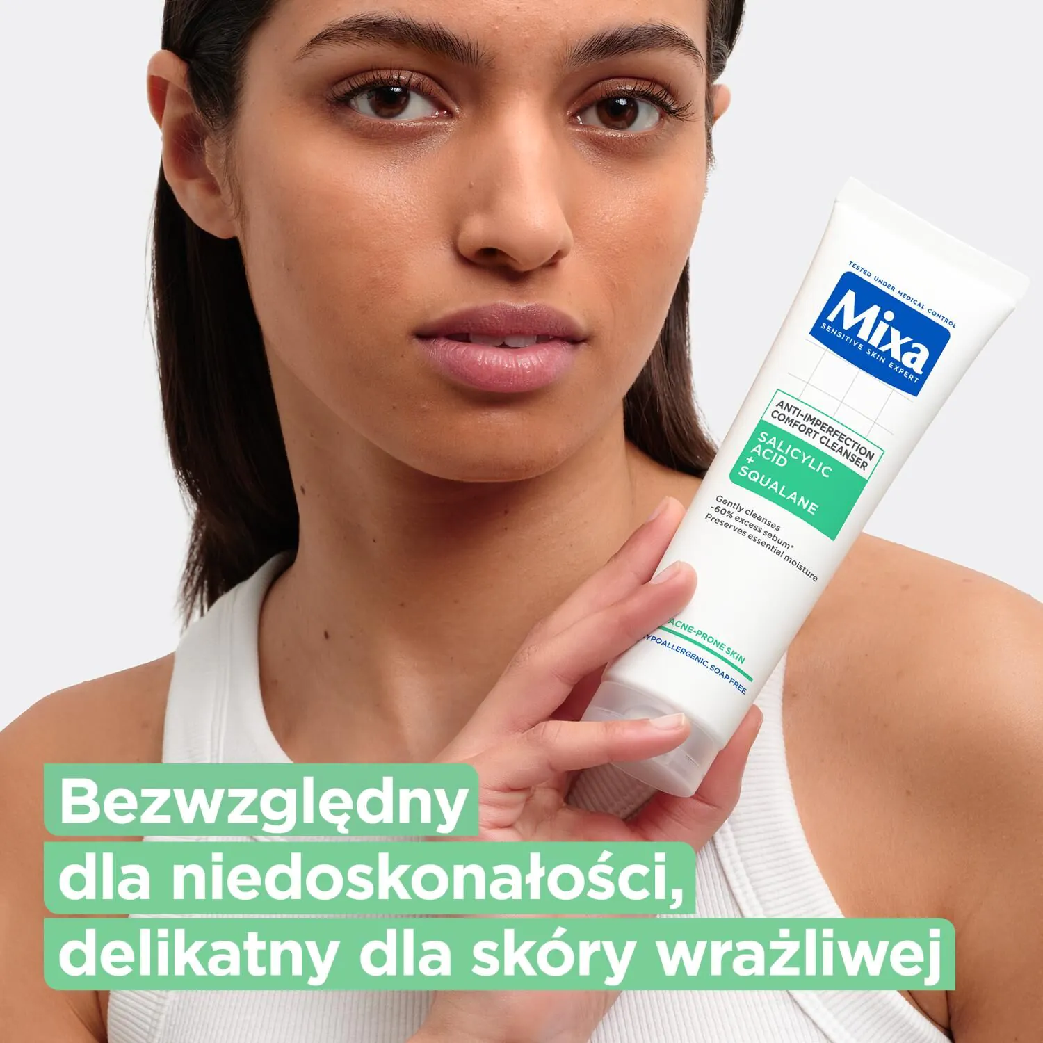 Mixa Żel oczyszczający do twarzy przeciw niedoskonałościom Kwas Salicylowy + Skwalan