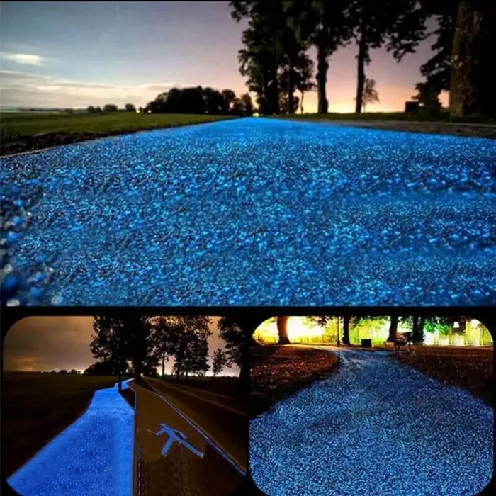 100 piedras luminosas, guijarros luminosos, guijarros decorativos luminosos, piedras de jardín, piedras decorativas azules YYV