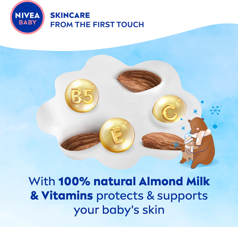 creme NIVEA BABY Wind & Weather protege contra o frio e o vento.