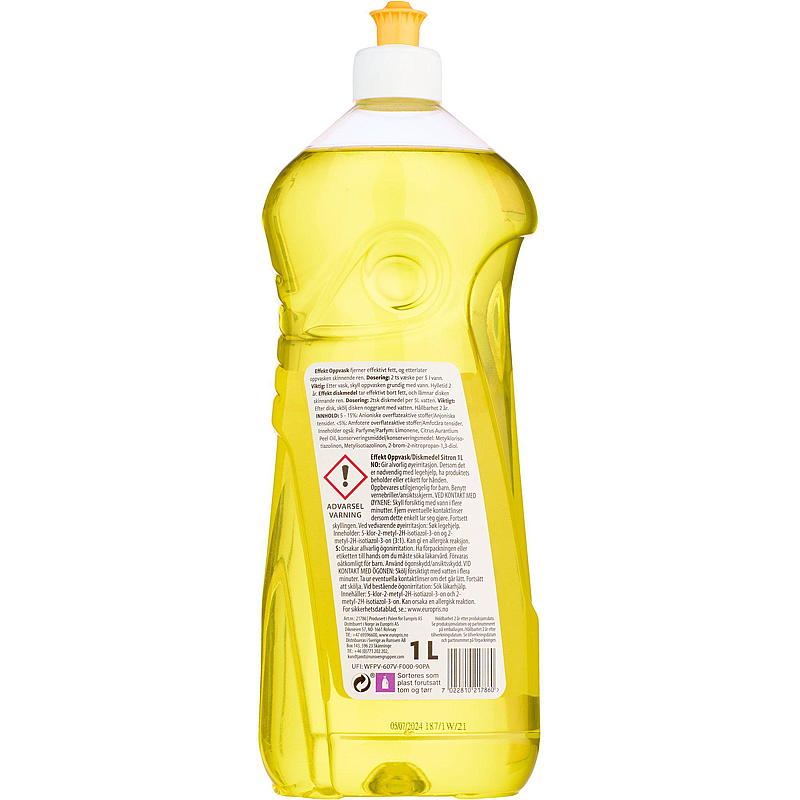 Detergente lavavajillas Effect 1 l limón Effect