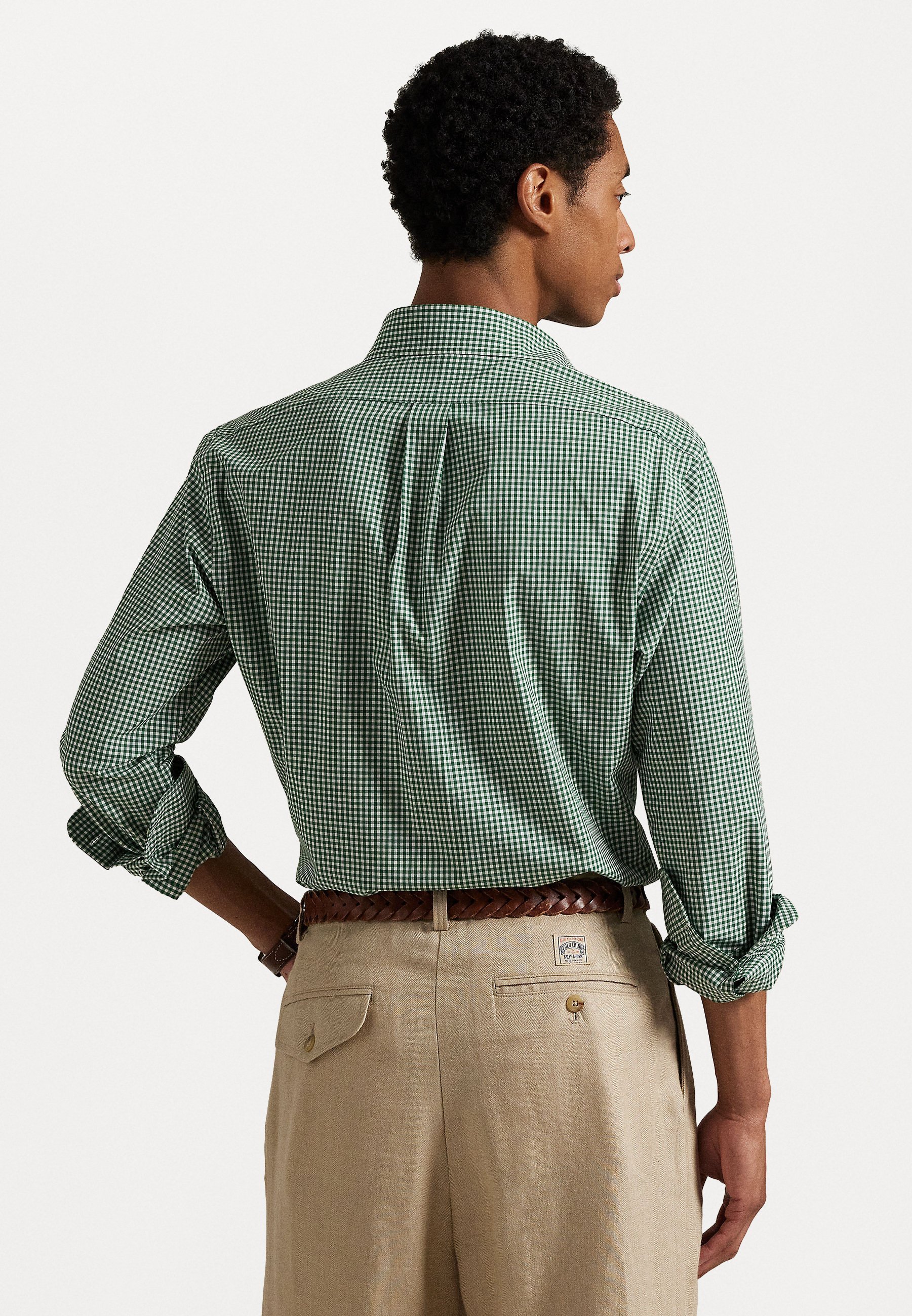 Polo Ralph Lauren CUSTOM FIT GINGHAM STRETCH POPLIN SHIRT - Shirt - new forest white