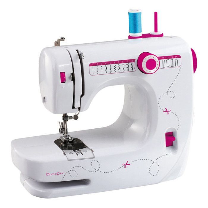 Machine à coudre - DOMOCLIP - DOM343 - 14 modèles intégrés - Enfilage assisté - Coupe fil