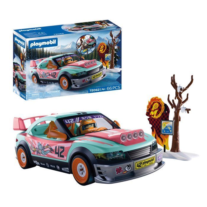Playmobil 72062 Rallyauto, Racevoertuig, 68 onderdelen, Leeftijd 4+