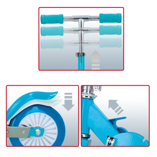 Roller 3 éveseknek, Összecsukható alumínium roller, 2 kerék, 12 cm, CB Riders