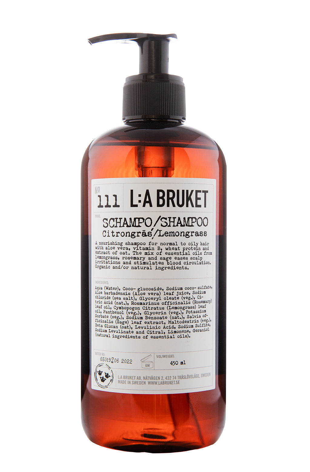 111 sampon citromfű 450 ml - L:a Bruket