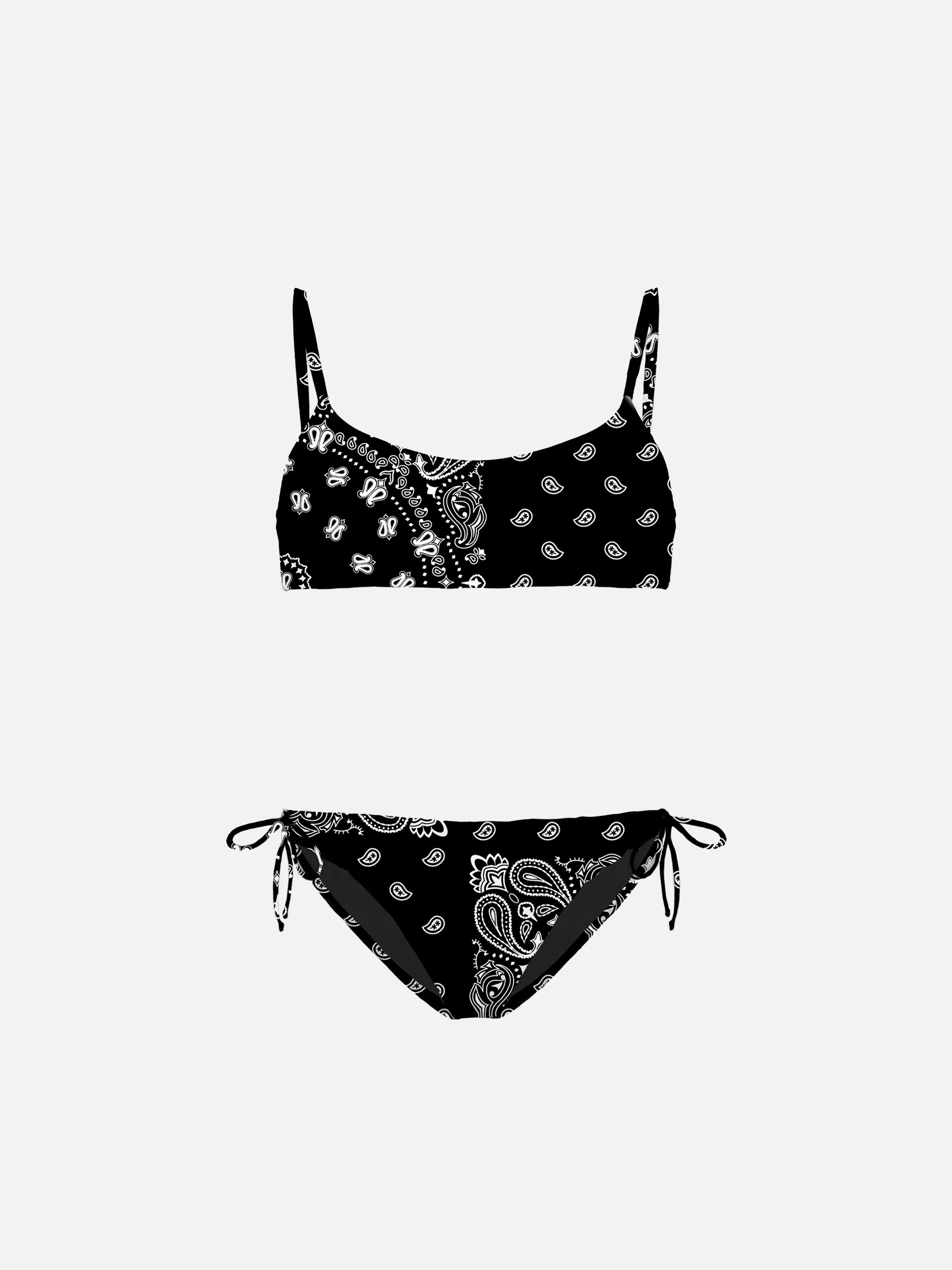 Biquíni top de alcinha com estampa de bandana para meninas