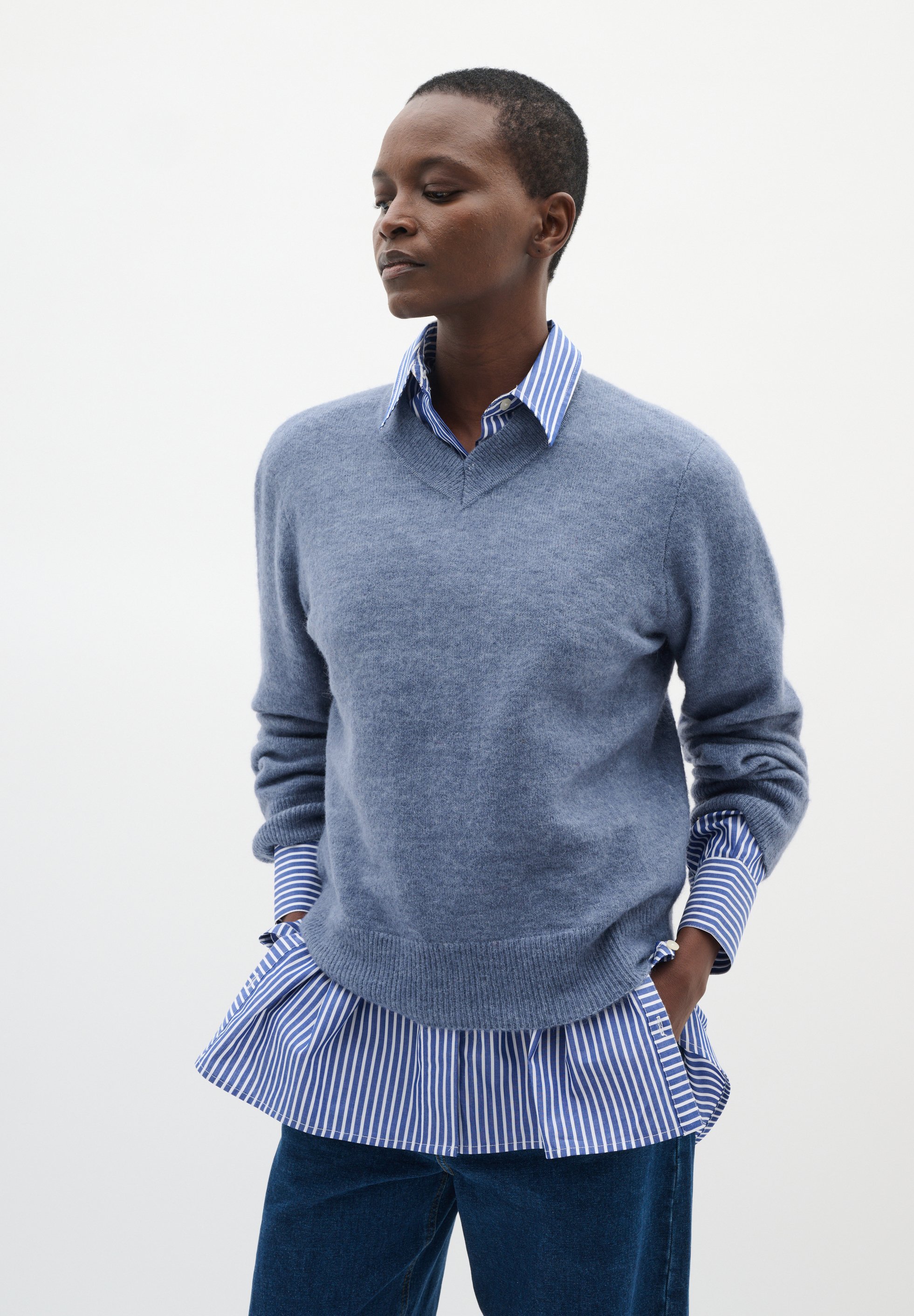 InWear GUNI V-NECK - Maglione - vento selvaggio