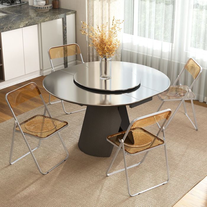 Juego de 4 sillas plegables - HOMCOM - portátiles - para el hogar, la oficina o el comedor - acrílico, acero - 47x48x75cm - naranja