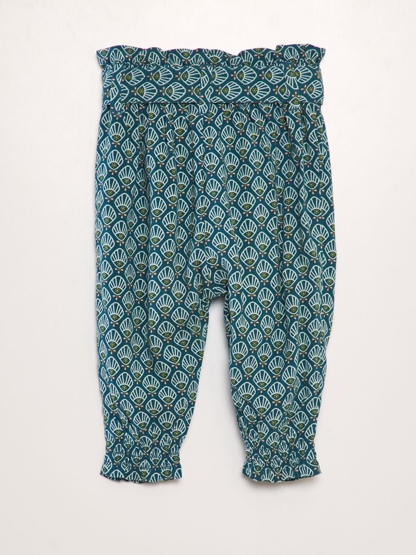 Sarouelbroek met patroon - BLAUW