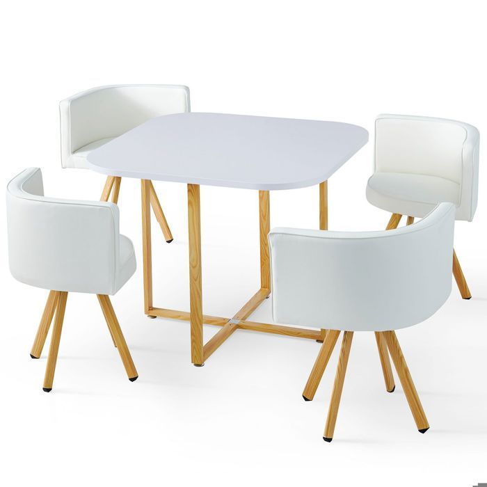 Table et chaises scandinaves Oslo Blanc