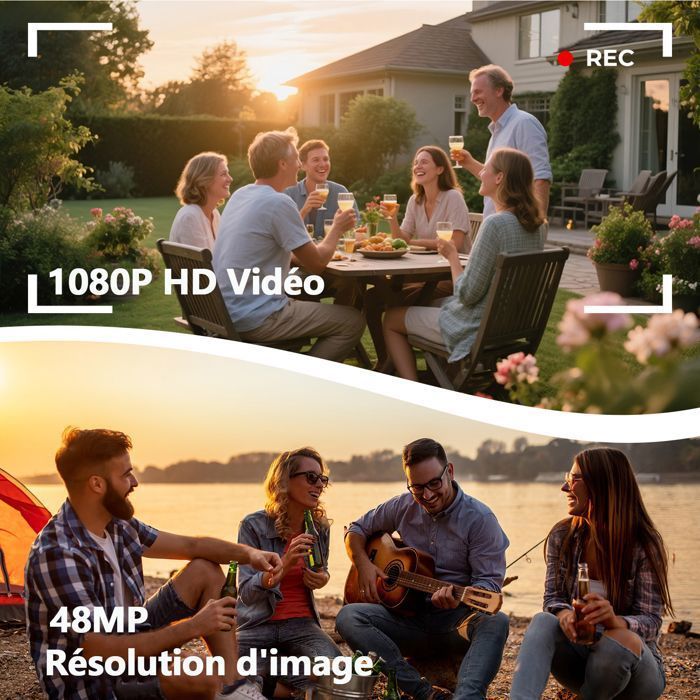 Câmera de vídeo Campark 4K, 48MP HD, para vlogs, com lente dupla e tela de 3 polegadas.