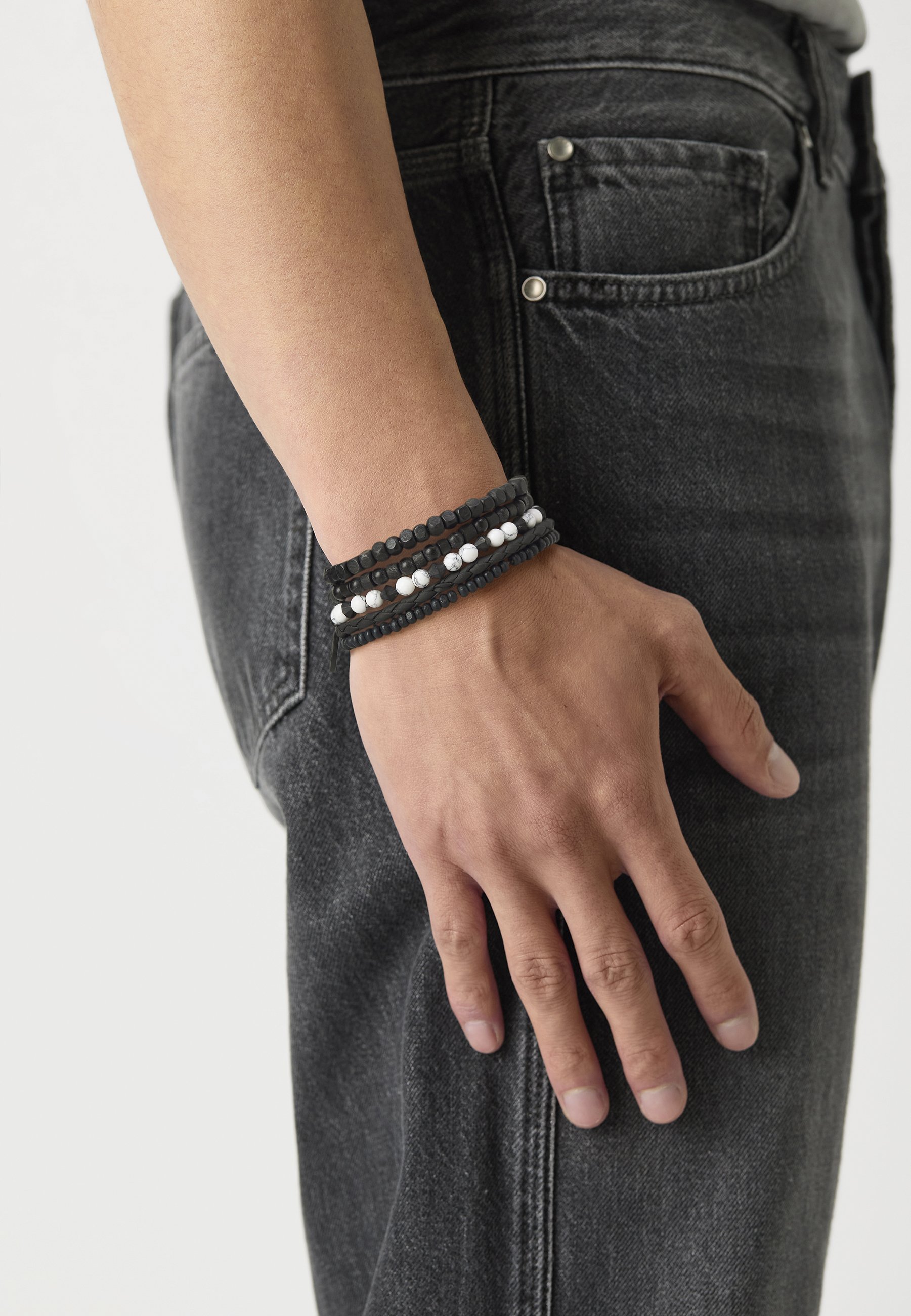 Icon Brand ELEMENTAL BRACELET COMBO UNISEX 5 PACK - Bransoletka - czarna