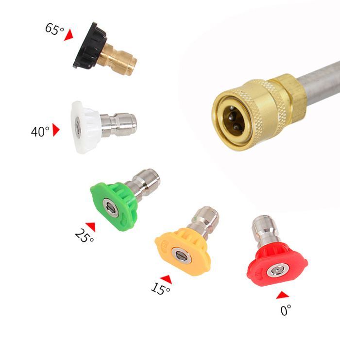 Pistola de limpeza de alta pressão com lança e 5 bicos, conexão M22 - 3/4