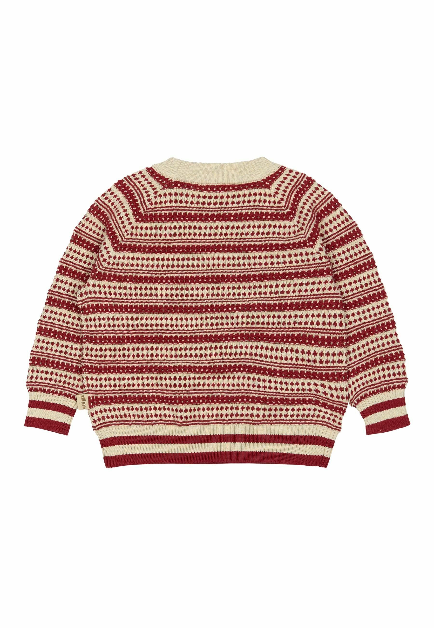 Petit Piao DIRCH NORDIC - Pullover - Dunkelweißes Fahrradrot